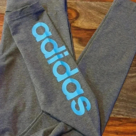 Women's Adidas Essential Linear Logo High-Waisted Leggings - Picture 4 of 8